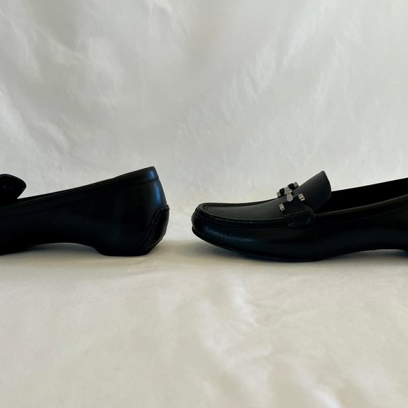 Donald J. Pliner Men\'s Black Leather Loafers, Size 9.5